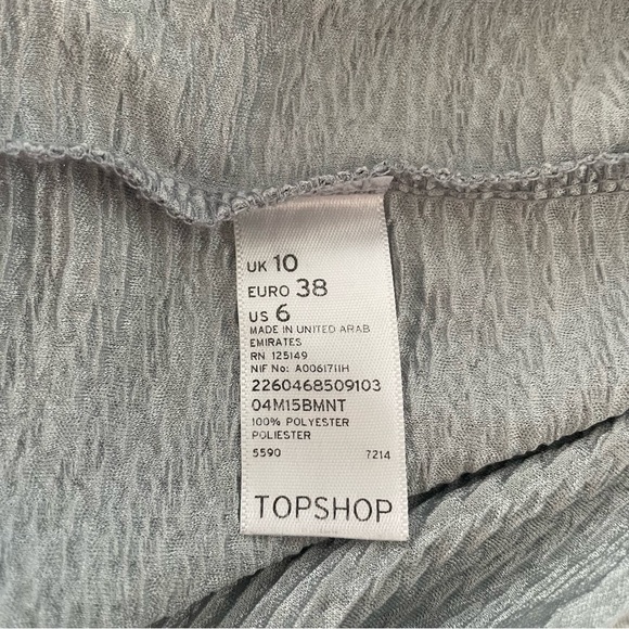 Topshop Silver Light Gray Wavy Textured Sleeveless Tank Top - Picture 7 of 8